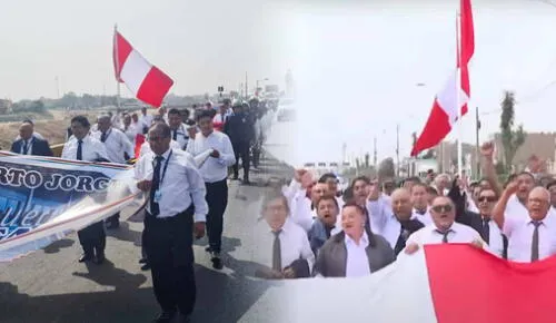Taxistas que protestan frente al aeropuerto Jorge Chávez piden a las autoridades establecer una mesa de diálogo en búsqueda de soluciones para poder trabajar. Foto: composición LR/Kevinn García/LatinaTV Taxistas protestas frente al aeropuerto Jorge Chávez