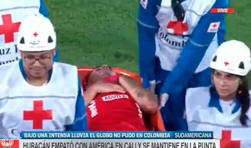 Luis Ramos fue sacado de la cancha en camilla tras el golpe en la cabeza. Foto: captura de ESPN