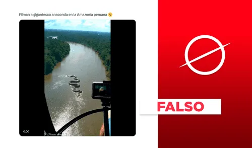Esta anaconda gigante sobre el río Amazonas en Perú no es real: es un montaje