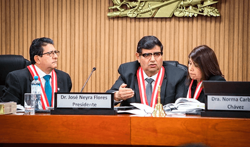 Magistrados a cargo del juicio contra Pedro Castillo y Betssy Chávez. Foto: captura de pantalla betssy chavez norma carbajal