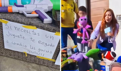 Niño peruano conmueve al regalar sus juguetes en la vereda de su casa: “Si necesitas, toma uno, es gratis”