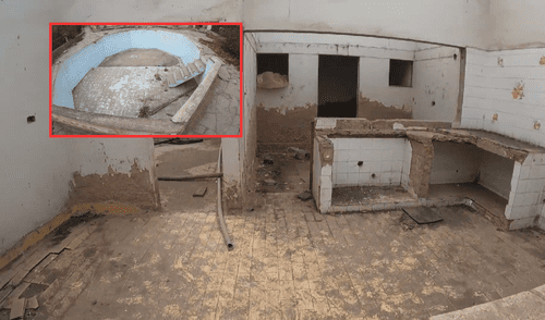 Se especula que la mansión de Pachacámac fue abandonada tras el terremoto 2007. Foto: Composición LR/ YouTube La misteriosa mansión abandonada de Lima que está rodeada de cerros: tiene varios cuartos, una piscina y hasta chimenea