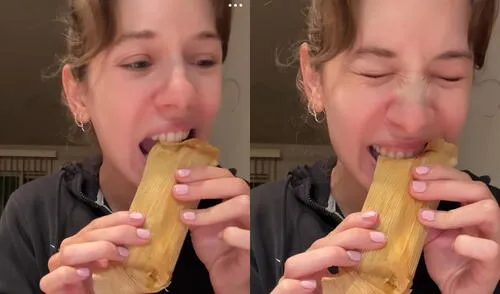 Joven estadounidense prueba tamal por primera vez, pero lo comió con panca: “10 de 10”