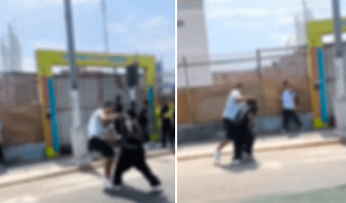 Uno de los adolescentes resulto herido. Transeúntes grabaron enfrentamiento. Composición: LR