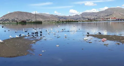 La basura y desagües de negocios y viviendas van a parar al lago Titicaca. Foto: Difusión Puno: contaminación amenaza al lago Titicaca