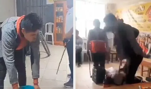 Aunque los acusados trataban de rehuir a los chicotazos, no lo lograron y solo atinaban a gritar ante el dolor.