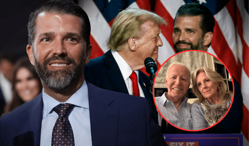 Donald Trump Jr. acusó a Jill Biden de descuidar la salud de su esposo Joe.