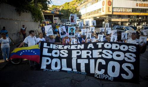 Exigen liberación de presos político en Venezuela. Foto: EFE Exigen liberación de presos político en Venezuela.