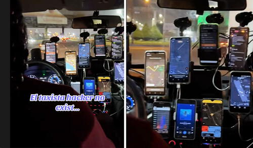 Clip abrió debate sobre las estrategias que algunos conductores utilizan para destacar en un sector cada vez más competitivo. Foto: composición LR/ TikTok Taxista en Lima usa hasta 10 celulares con aplicativos a la vez y usuarios bromean: "Mente de tiburón"