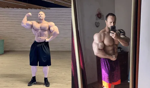 Nikita Tkachuk, culturista conocido como 'Hulk ruso' muerte a raíz de un fallo orgánico severo generado por las inyecciones que aumenta el volumen muscular.. Foto: Composición LR/ Instagram @tkachyk_1990 Nikita Tkachuk, Hulk ruso, fisicoculturismo.