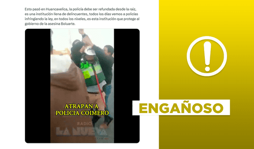 Se trata de Ilder Ruíz Monroy, un ex efectivo de la policía de tránsito y de salvataje condecorado el 2017 por salvar a 3 personas. Foto: composición LR/captura de pantalla Este policía fue arrestado por pedir coima, pero no el 2025
