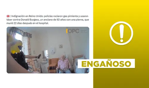 El adulto mayor falleció producto de la Covid-19 y no por efecto del ataque policial que sufrió en Sussex. Foto: composición LR / captura de pantalla Policías de Reino Unido atacaron a anciano de 92 años, pero no murió por agresión