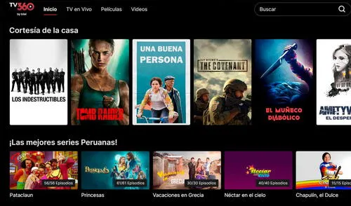 Así luce la interfaz de TV360 en PC. Foto: captura