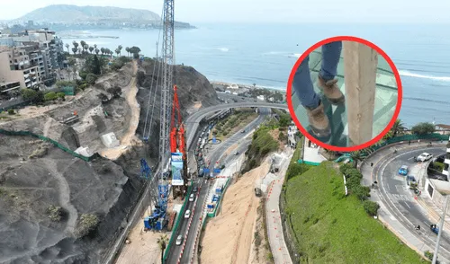Se hizo pruebas con combas para ver la resistencia del puente. Foto: América TV / Composición LR