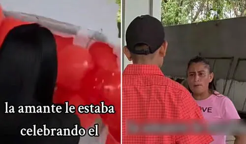 La furiosa mujer hasta golpeó a su esposo al encontrarlo celebrando su cumpleaños con otra mujer.