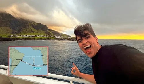 El joven argentino de 24 años pagó USD 8.500 por un crucero de expedición que llevó desde Ushuaia hasta Tristán de Acuña. Foto: composición LR/Noticias - Examedia/Turismo por la historia