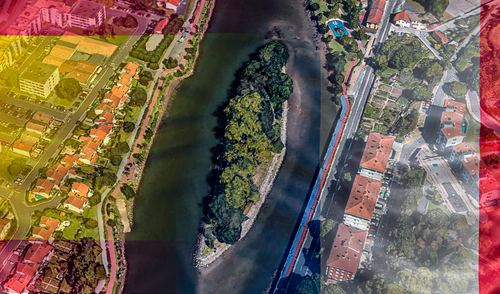 La isla de los Faisanes, también conocida como Isla de la Conferencia, es un pequeño islote fluvial situado en el río Bidasoa. Foto: Composición LR/Vecteezy/Traveler. La única isla que le pertenece a un país distinto cada 6 meses y es el condominio más pequeño del mundo