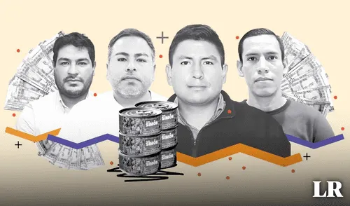 De izquierda a derecha, los encarcelados: Bret Matos Lope, José Floriano Miranda, Jean Chuquibala Checán y Ángel Apagueño Arévalo. Composición LR / Brian Tejeda