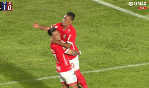 Christian Cueva anota el primer gol de Cienciano ante UTC. Foto: captura/l1max Christian Cueva gol a los 24 segundos
