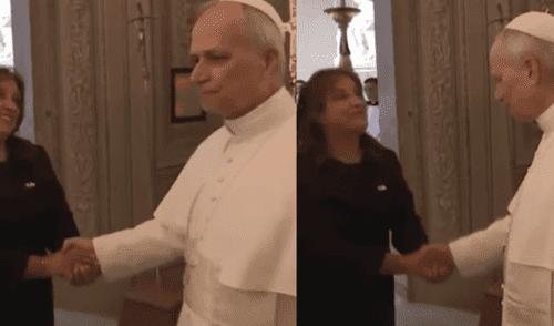 Gesto de Dina Boluarte ante el Papa causa tensión en el Vaticano.