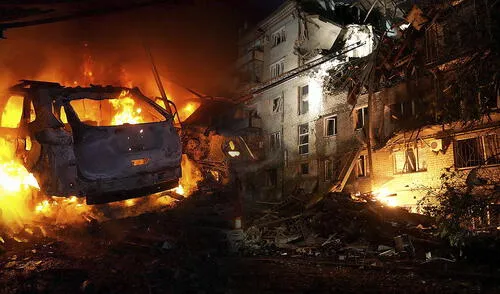 Rusia lleva a cabo su ataque aéreo más intenso contra Ucrania en tres años, dejando al menos 12 muertos y numerosos heridos. Foto: composición LR/AFP Rusia lanza su mayor ataque aéreo contra Ucrania con más de 300 drones y misiles previo a intercambio de prisioneros