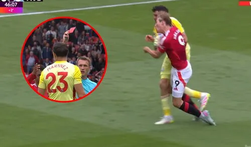 Emiliano Martínez dejó al Aston Villa con 10 hombres al término del primer tiempo