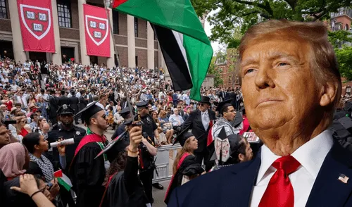 Donald Trump critica a Harvard y pone en duda el origen de sus estudiantes internacionales.