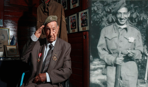 Jorge Sanjinez Lenz falleció a los 103 años en Perú. Foto: Composición LR/ Andina/ BBC Mundo El peruano que viajó desde Perú a Bélgica para liberar a Francia de los nazis en la II Guerra Mundial