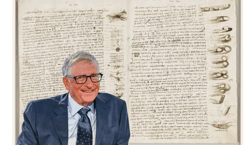Bill Gates adquirió un manuscrito de Leonardo Da Vinci. Foto: Composición LR/ Colección de Bill Gates Bill Gates adquirió un manuscrito de Leonardo Da Vinci. Foto: Composición LR/ Colección de Bill Gates