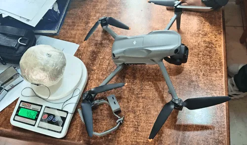Interceptan dron con droga en penal de Cajamarca. Foto: INPE Interceptan dron con droga en penal de Cajamarca. Foto: INPE