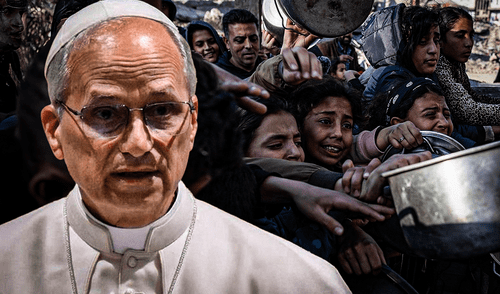 El Papa León XIV escribió sobre el hambre en Gaza en su cuenta de X. Foto: composición LR