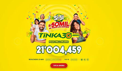 Resultados de la Tinka de este miércoles 28 de mayo. Foto: Web de La Tinka