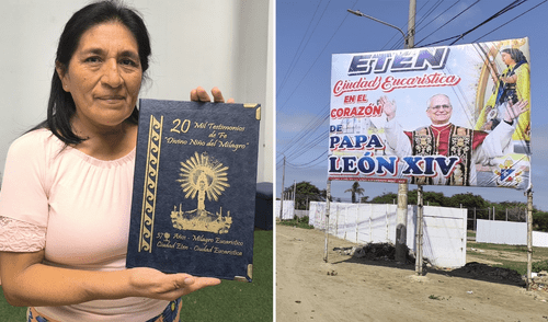 Etenanos cuentan los milagros que les concedió el Divino Niño y esperan que Eten sea declarada Ciudad Eucarística. Foto: Composición LR/Emmanuel Moreno, La República Etenanos cuentan los milagros que les concedió el Divino Niño y esperan que Eten sea declarada Ciudad Eucarística. Foto: Composición LR/Emmanuel Moreno, La República