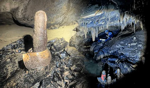 Exploraron una cueva ubicada a 2,380 metros de altitud en las montañas del estado de Guerrero. Foto: Composición LR/Katiya Pavlova. Descubren en México artefactos que habrían sido usados en rituales de fertilidad hace más de 500 años