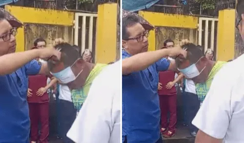 Iquitos: ciudadanos amarran poste y cortan cabello a presunto ladrón. Foto: difusión
