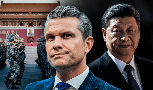 El secretario de Defensa de Estados Unidos, Pete Hegseth, advirtió que “la amenaza que China plantea. Foto: Composición LR/6abc/AsiaSociety. Estados Unidos acusó a China de querer “dominar y controlar” Asia mediante el uso de su fuerza militar