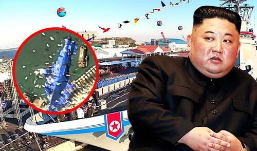 Más de 12 objetos blancos se desplegaron cerca del destructor norcoreano desde el 23 de mayo. Foto: Composición LR.