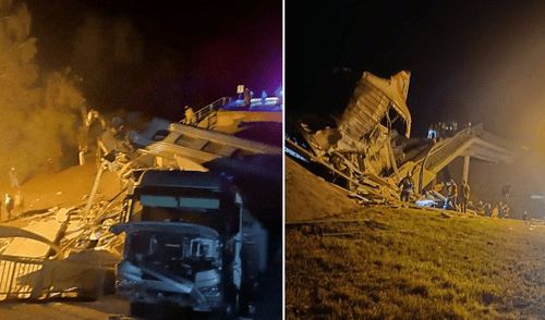 Rusia, Briansk, derrumbe de puente