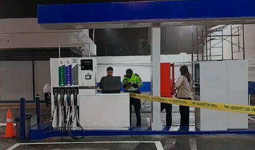 Efectivos policiales llevaron a cabo las diligencias policiales tras el ataque registrado en el grifo. Foto: RPP