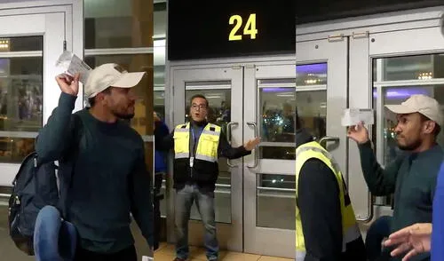 Joven lucía preocupado y desconcertado tras encontrarse con la puerta de embarque cerrada en el antiguo aeropuerto Jorge Chávez. Foto: composición LR/LAP Joven lucía preocupado y desconcertado tras encontrarse con la puerta de embarque cerrada en el antiguo aeropuerto Jorge Chávez.