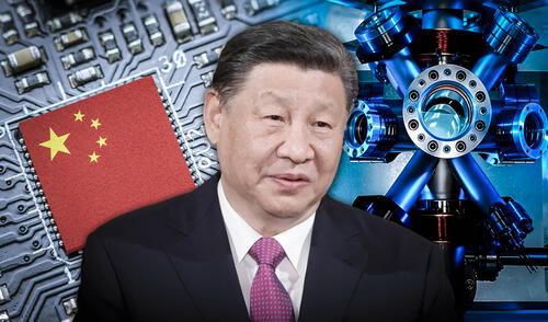 China avanza en su plan de metrología 2030, con énfasis en tecnología cuántica y semiconductores. Foto: composición LR/AFP/INVDES/Shutterstock China desafía a Estados Unidos con ambicioso plan cuántico que busca liderar la innovación en chips y metrología