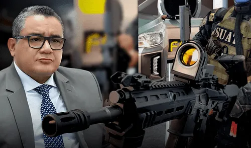 El exministro Juan Santiváñez autorizó la compra de 7.323 fusiles israelíes Arad 5 sin licitación a FAME. Foto: composición LR El exministro Juan Santiváñez autorizó la compra de 7.323 fusiles israelíes Arad 5 sin licitación a FAME. Foto: composición LR