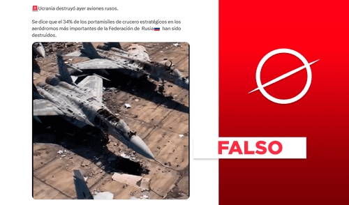 Aviones objetivo de los drones ucranianos eran bombarderos, no cazas; además, video fue hecho con inteligencia artificial. Foto: composición LR/captura de pantalla. Ucrania destruye 40 aviones de Rusia