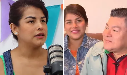 Jhazmín Gutarra, esposa del cantante Dilbert Aguilar, estuvo a su lado en momentos difíciles. Foto: composición LR/captura Nueva Q/captura América TV