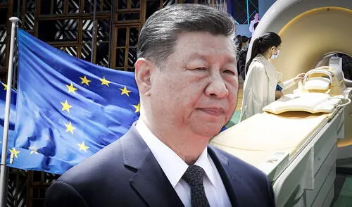 La Unión Europea ha decidido limitar la participación de empresas chinas en licitaciones públicas por cinco años, debido a la falta de reciprocidad en el acceso al mercado. Foto: composición LR/AFP/CGTN Unión Europea da duro golpe a China y bloquea su acceso a contratos públicos por disputa sobre dispositivos médicos