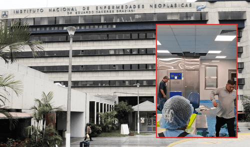 Baldozas del techo del INEN caen e inundan pasadizos del centro médico. Foto: composición LR/ Difusión