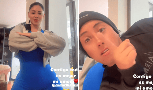 Christian Cueva sorprende con peculiar gesto en grabación de Pamela Franco. Foto: Composición LR/captura Instagram