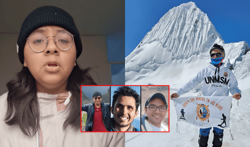 Los tres jóvenes estudiantes del CEAM desparecieron el pasado 29 de mayo, tras una expedición al nevado Artesonraju, en Áncash. Foto: composición LR/TikTok/@shanieesperanza/Instagram/efpreal.unmsm estudiantes desaparecidos en nevado de Huaraz, jovenes desaparecidos en nevados de huaraz, UNMSM, estudiante de san marcos desaparecido en nevado, Homer Pretel