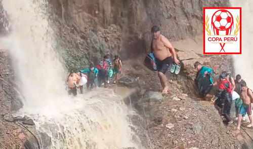 Los jugadores del equipo Sport Patibamba cruzaron el huaico caminando para llegar al estadio San Martín en Ayacucho. Foto: composición LR/ TikTok/ Sol TV Los jugadores del equipo Sport Patibamba cruzaron el huaico caminando para llegar al estadio San Martín en Ayacucho.