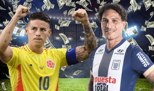 James Rodríguez gana ocho veces más que Paolo Guerrero. Foto: Composición LR